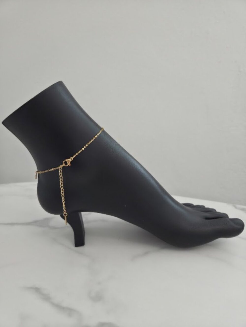 Gold Star Charm Anklet Rhinestone Dangle Stainless Steel Jewelry - Picture 8 of 14